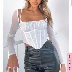 White fox boutique white bustier crop. Never worn.